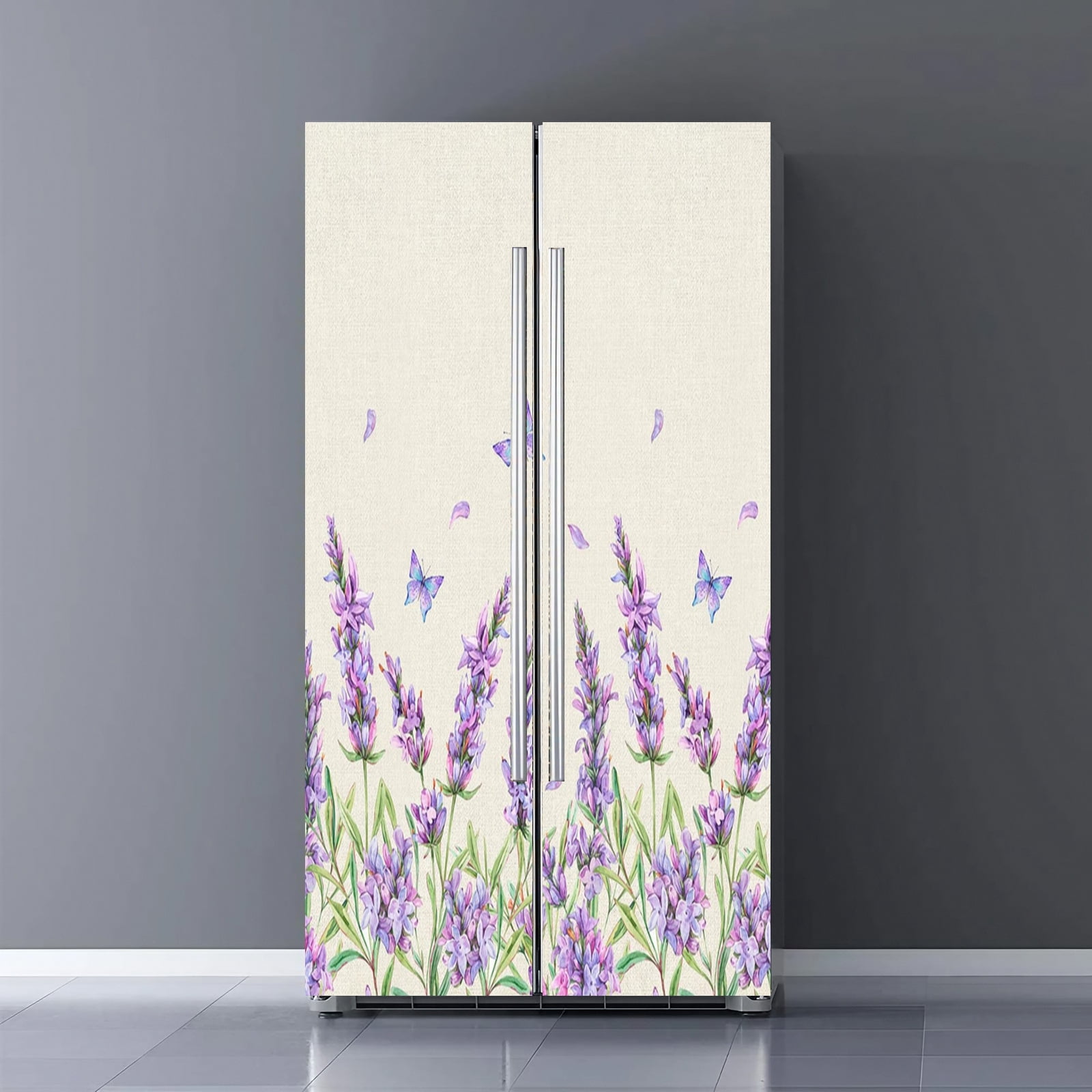 Fridge Door Wrap Vinyl Sticker Decor Front Refrigerator PVC Wallpaper ...