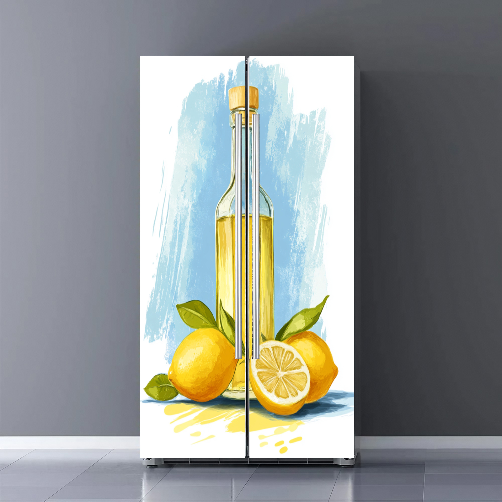 Fridge Door Wrap Vinyl Sticker Decor Front Refrigerator PVC Wallpaper ...