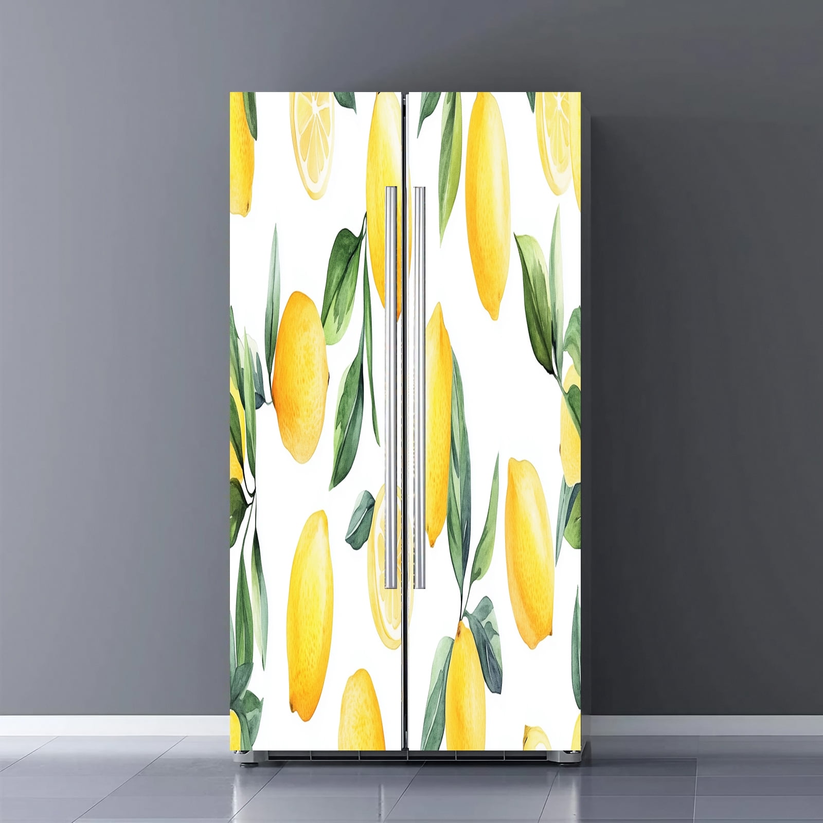 Fridge Door Wrap Vinyl Sticker Decor Front Refrigerator PVC Wallpaper ...