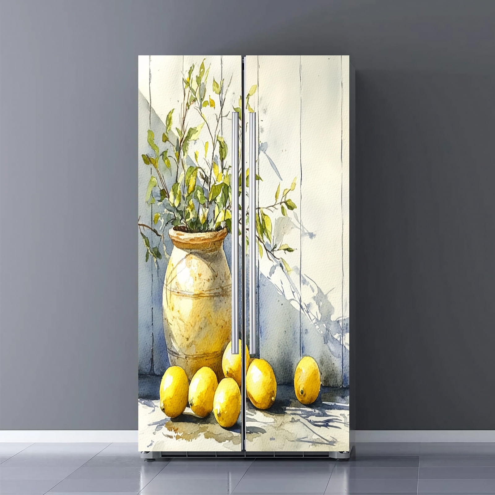 Fridge Door Wrap Vinyl Sticker Decor Front Refrigerator PVC Wallpaper ...