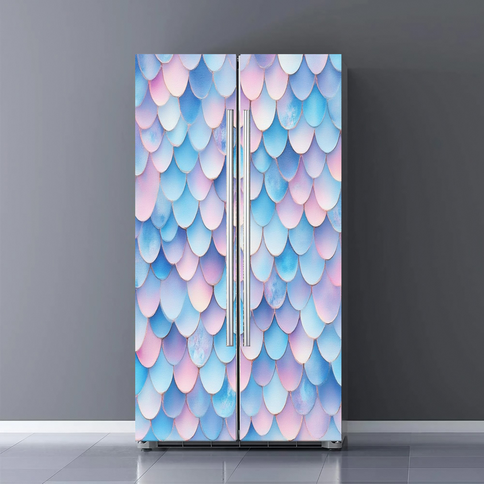 Fridge Door Wrap Vinyl Sticker Decor Front Refrigerator PVC Wallpaper ...