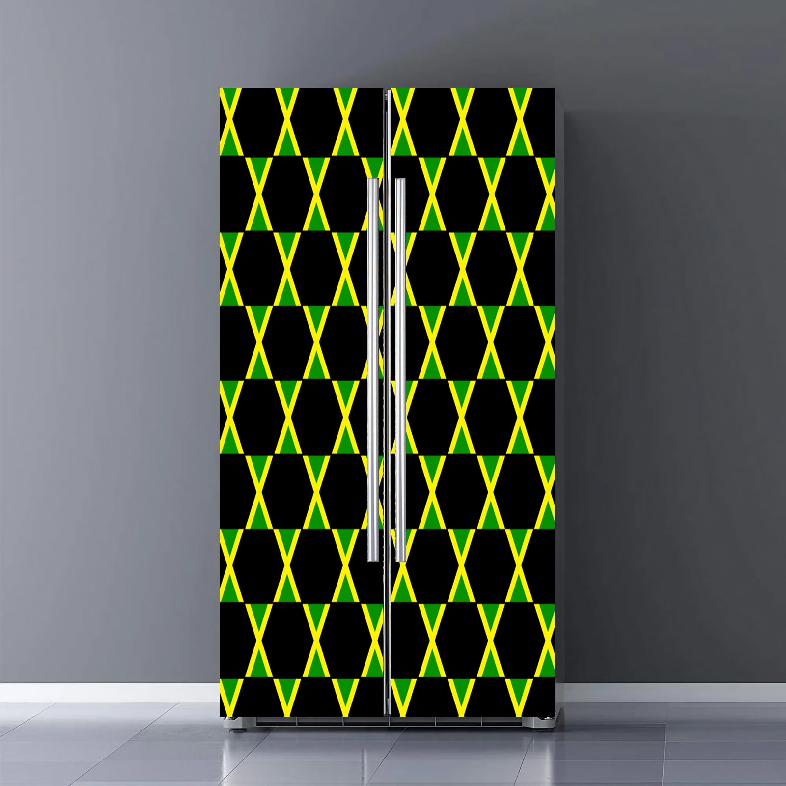 Fridge Door Wrap Vinyl Sticker Decor Front Refrigerator PVC Wallpaper ...