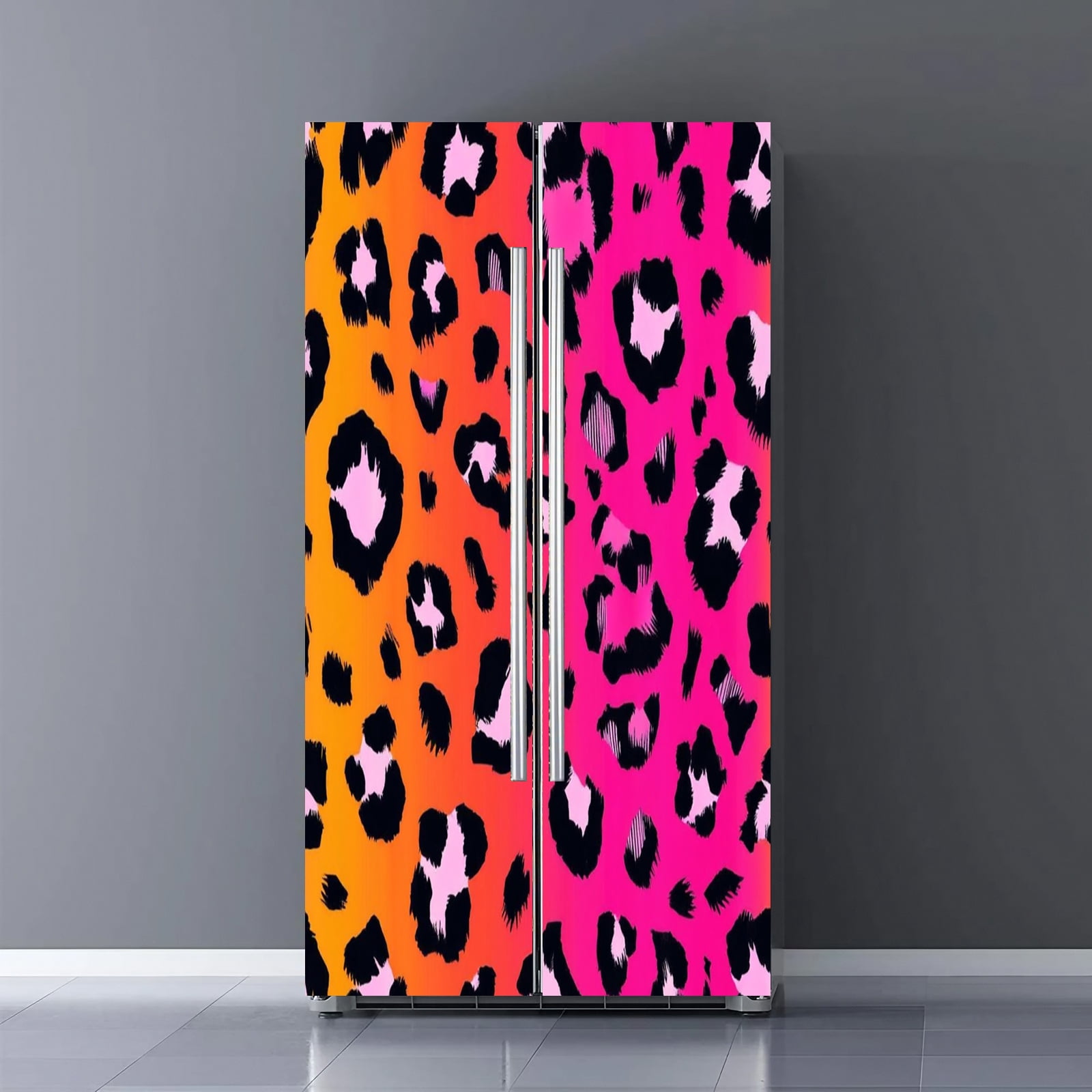 Fridge Door Wrap Vinyl Sticker Decor Front Refrigerator PVC Wallpaper ...