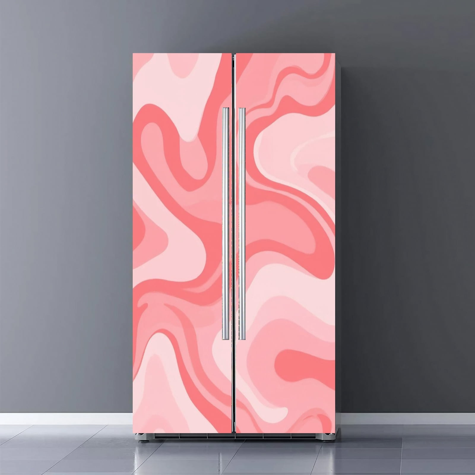 Fridge Door Wrap Vinyl Sticker Decor Front Refrigerator PVC Wallpaper ...