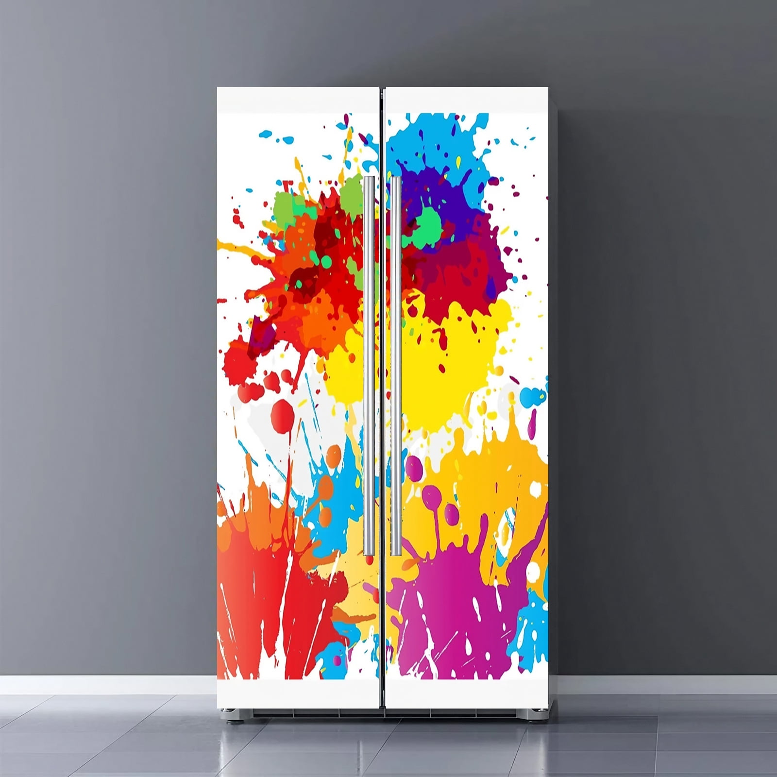 Fridge Door Wrap Vinyl Sticker Decor Front Refrigerator PVC Wallpaper ...