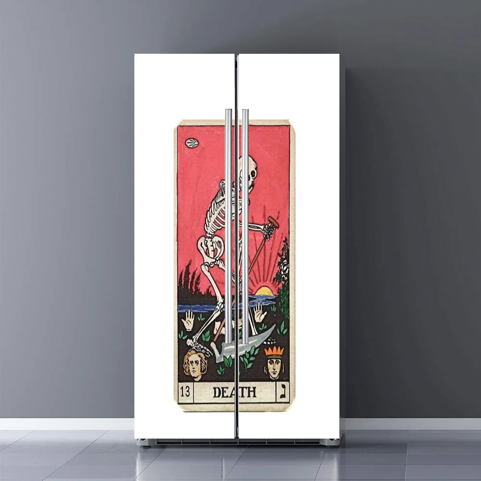 Fridge Door Wrap Vinyl Sticker Decor Front Refrigerator PVC Wallpaper ...