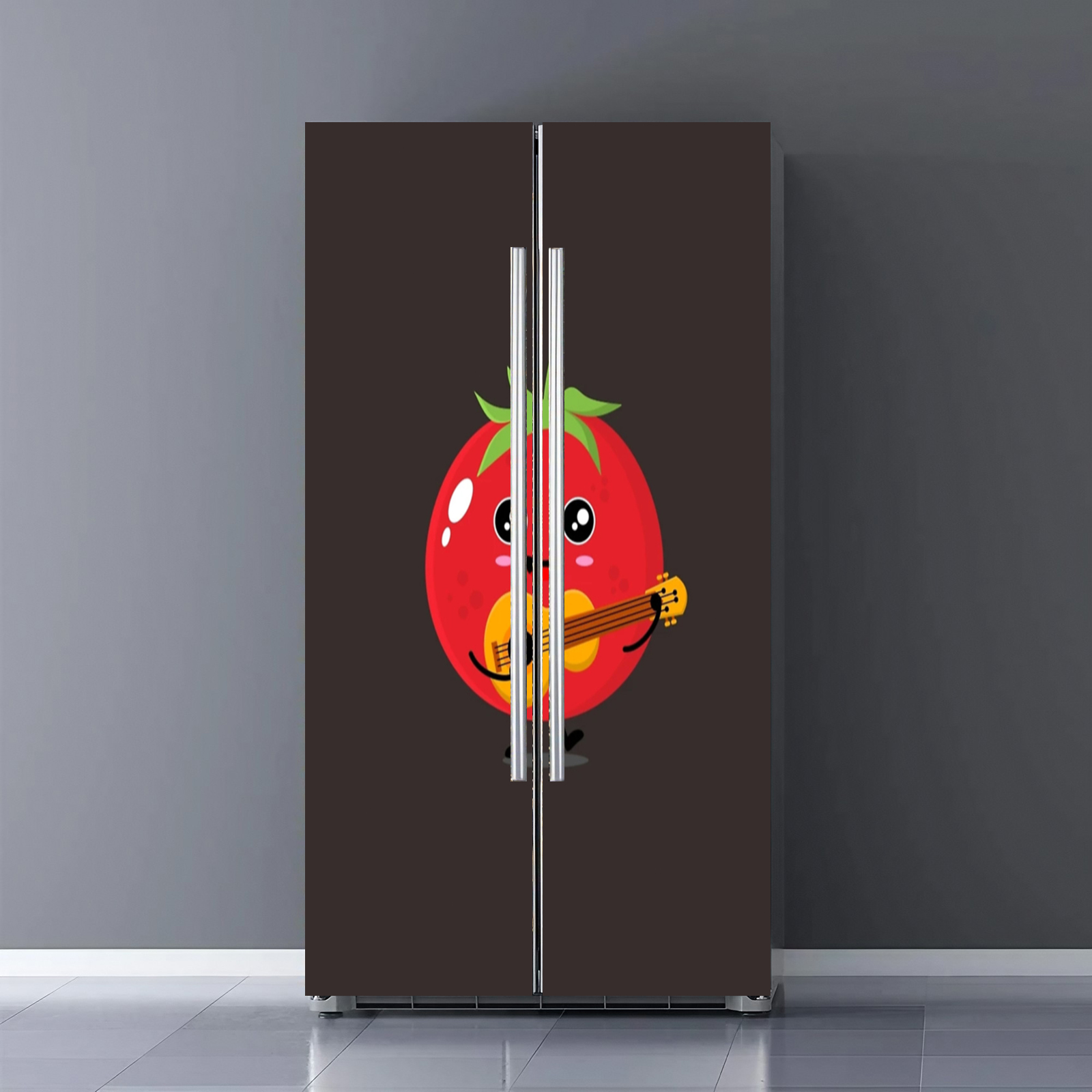 Fridge Door Wrap Vinyl Sticker Decor Front Refrigerator PVC Wallpaper ...