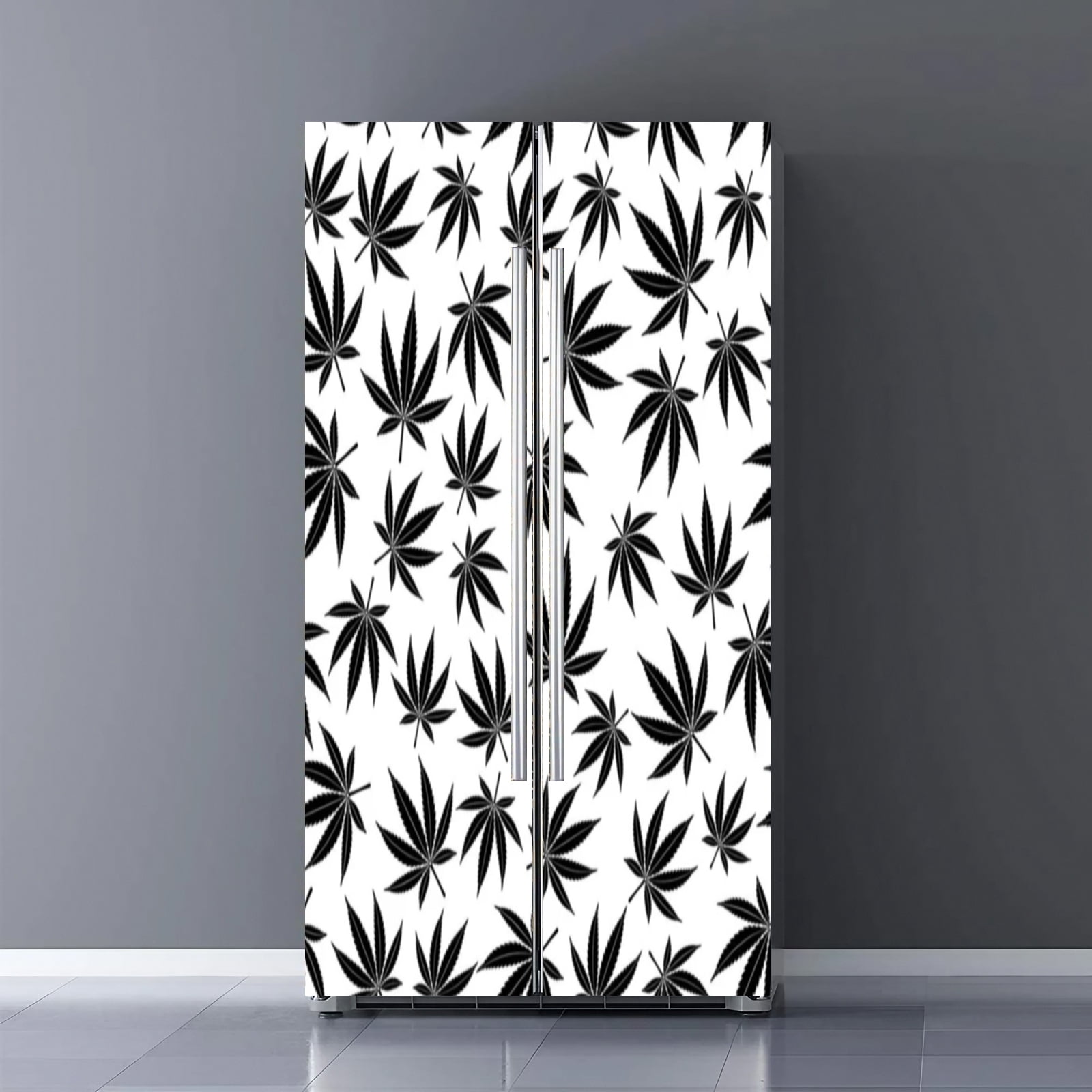 Fridge Door Wrap Vinyl Sticker Decor Front Refrigerator PVC Wallpaper ...