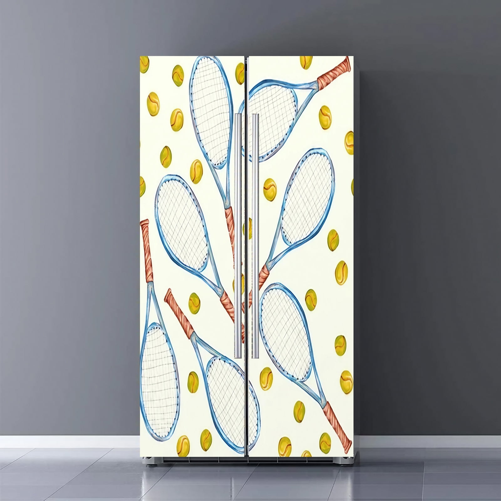 Fridge Door Wrap Vinyl Sticker Decor Front Refrigerator PVC Wallpaper ...