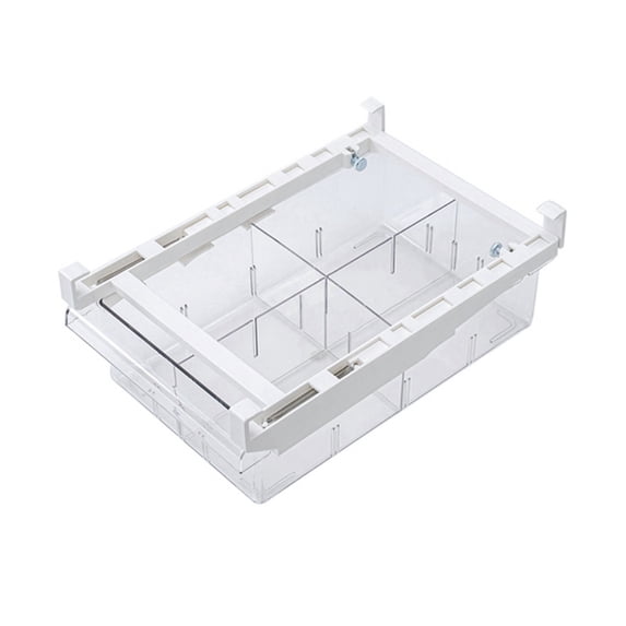 Fridge Drawer Organizer, Mini Refrigerator Drawers Storage Box, Pull Out Refrigerator Drawer Organizer Bins, Fit for Fridge Shelf Under,4-grid