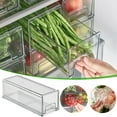 thumbnail image 1 of Fridge Drawers, Clear Refrigerator Organizer Bins with Pull-out Drawer, BPA-Free Food Storage Containers, Stackable Storage Box for Pantry Kitchen Freezer Cabinet Makeup Bathroom, 1 of 7