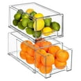 Fridge Drawers Clear Stackable Pull Out Organizer Bins Food Storage