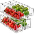 Fridge Drawers Clear Stackable Pull Out Refrigerator Organizer Bins