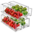 Fridge Drawers Clear Stackable Pull Out Refrigerator Organizer Bins