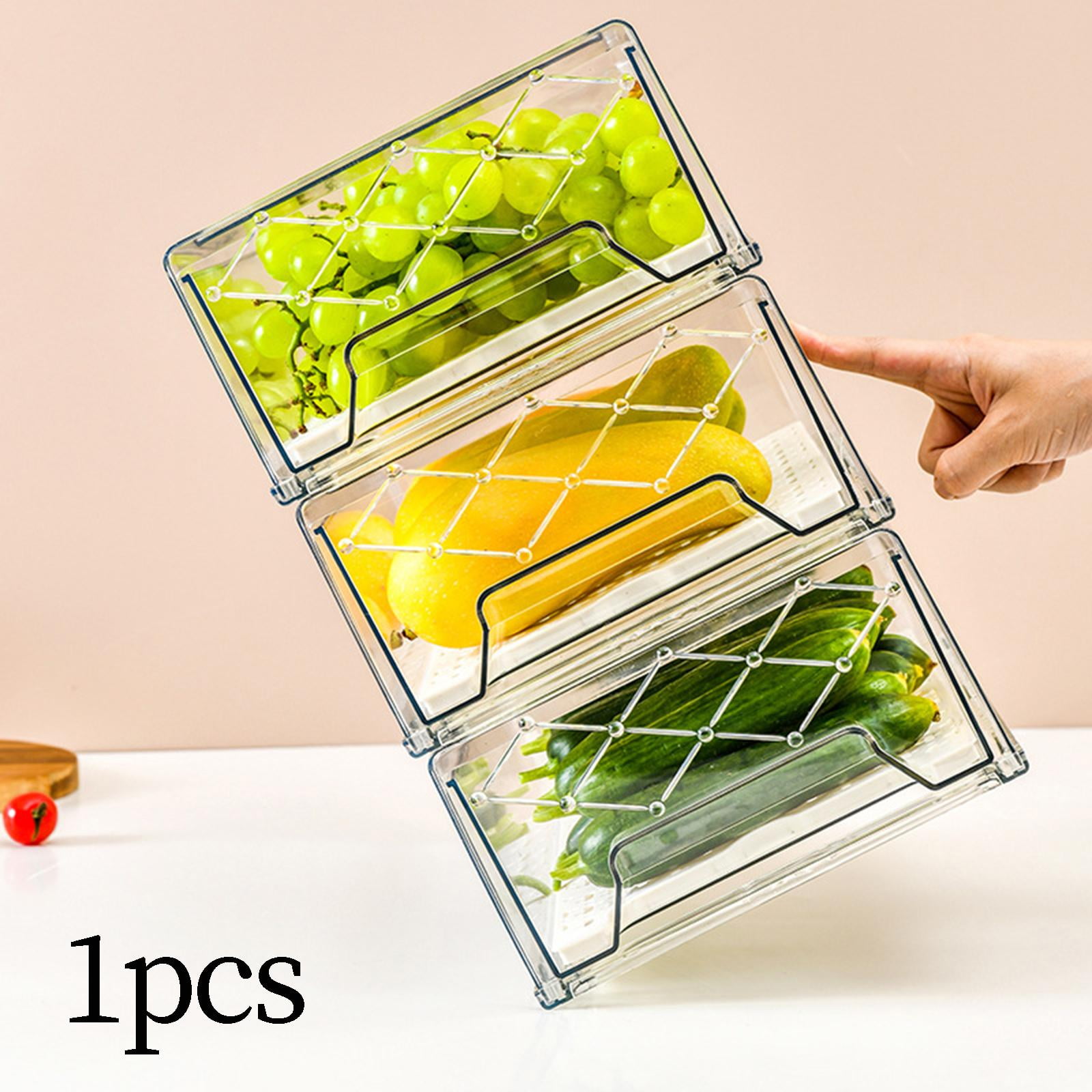 Fridge Drawers Organizer Pull Out Freezer Drawer with Lids Egg Holder