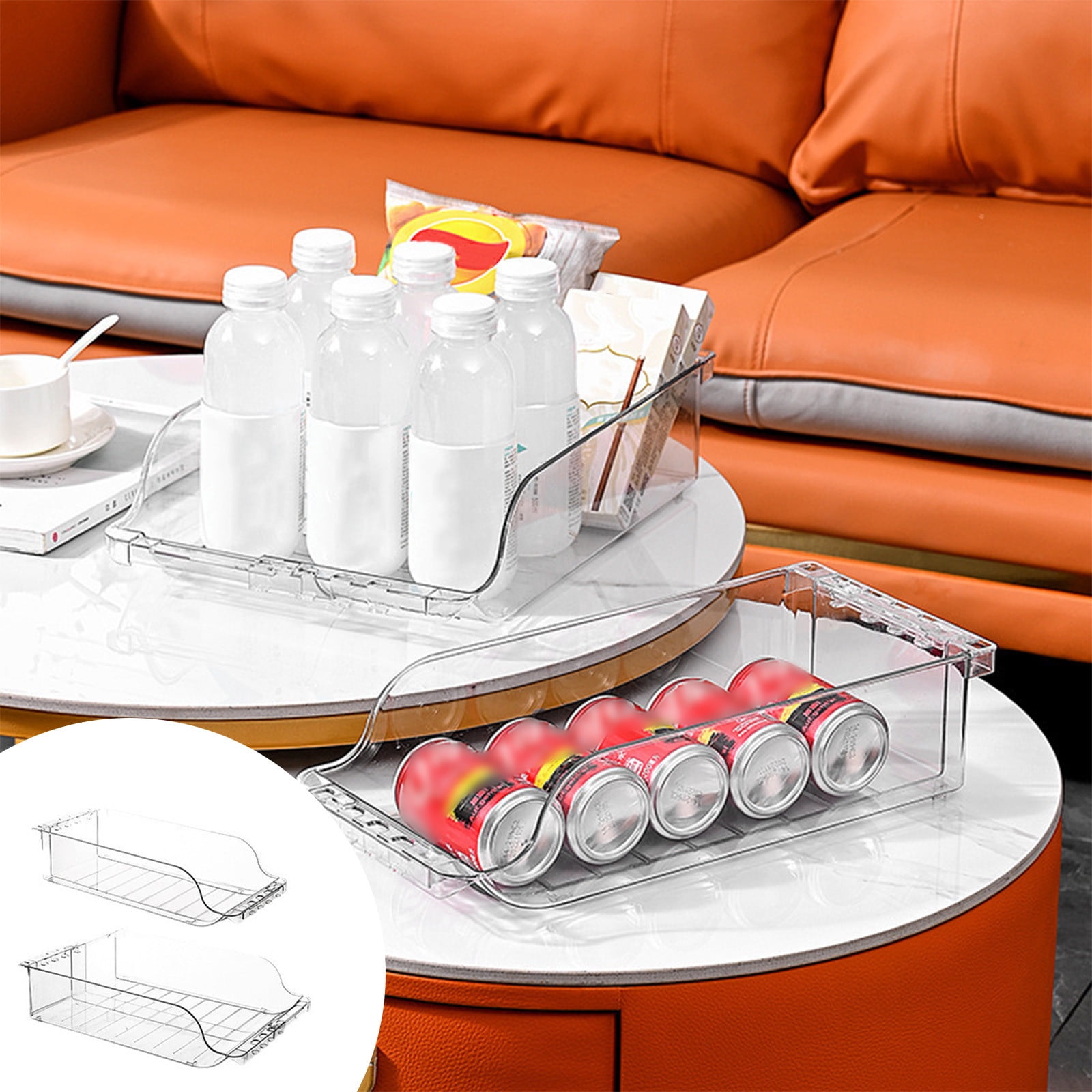 Fridge Drink Organizer Box Large Capacity Retractable PET Shelf