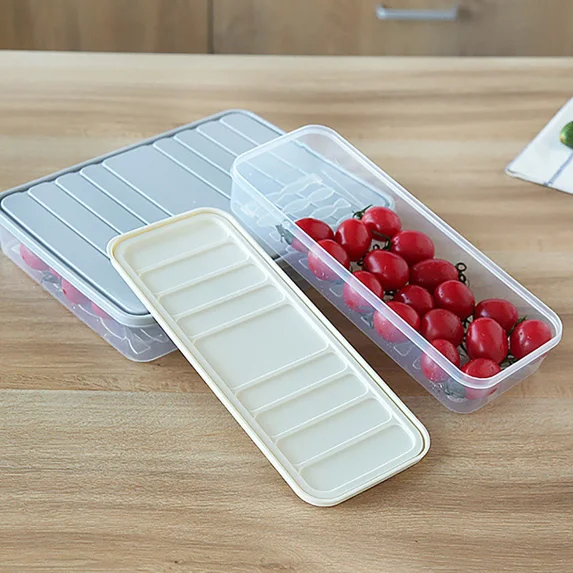Fridge Dumpling Box Plastic Sealed Rectangular With Lid Dumpling Holder For Home
