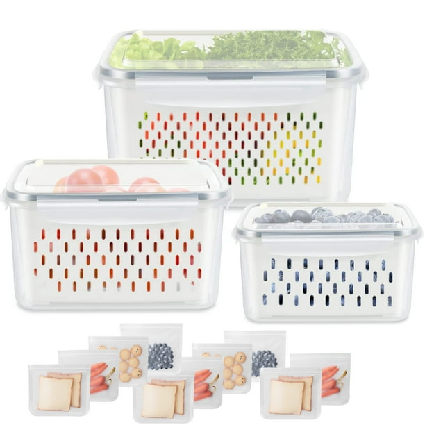 Fridge Food Storage Containers Produce Saver Stackable Refrigerator