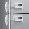 thumbnail image 1 of Fridge Lock (2 Pack), Heavy Duty Combination Refrigerator Lock, for Fridge, Cabinets, Window and Child Locks for Cabinets and Drawers, Strong Non-Marking Adhesive No Drilling (White), 1 of 12