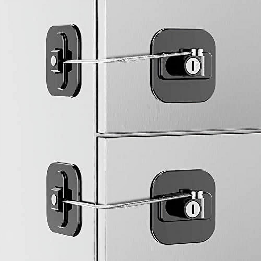 Fridge Lock, 2 Pack Refrigerator Lock with 4 Keys, Child Safety Locks