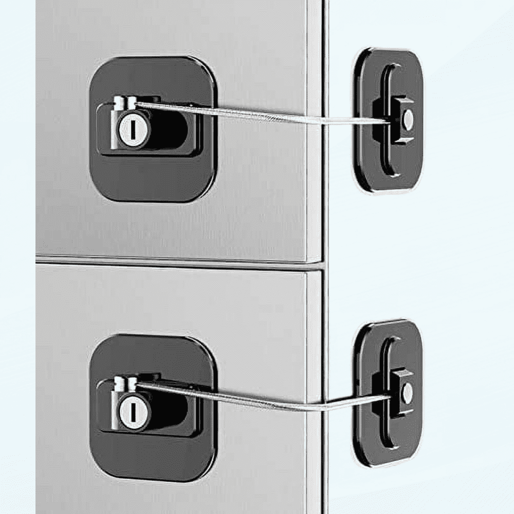 Fridge Lock, 2 Pack Refrigerator Lock with 4 Keys, Child Safety Locks