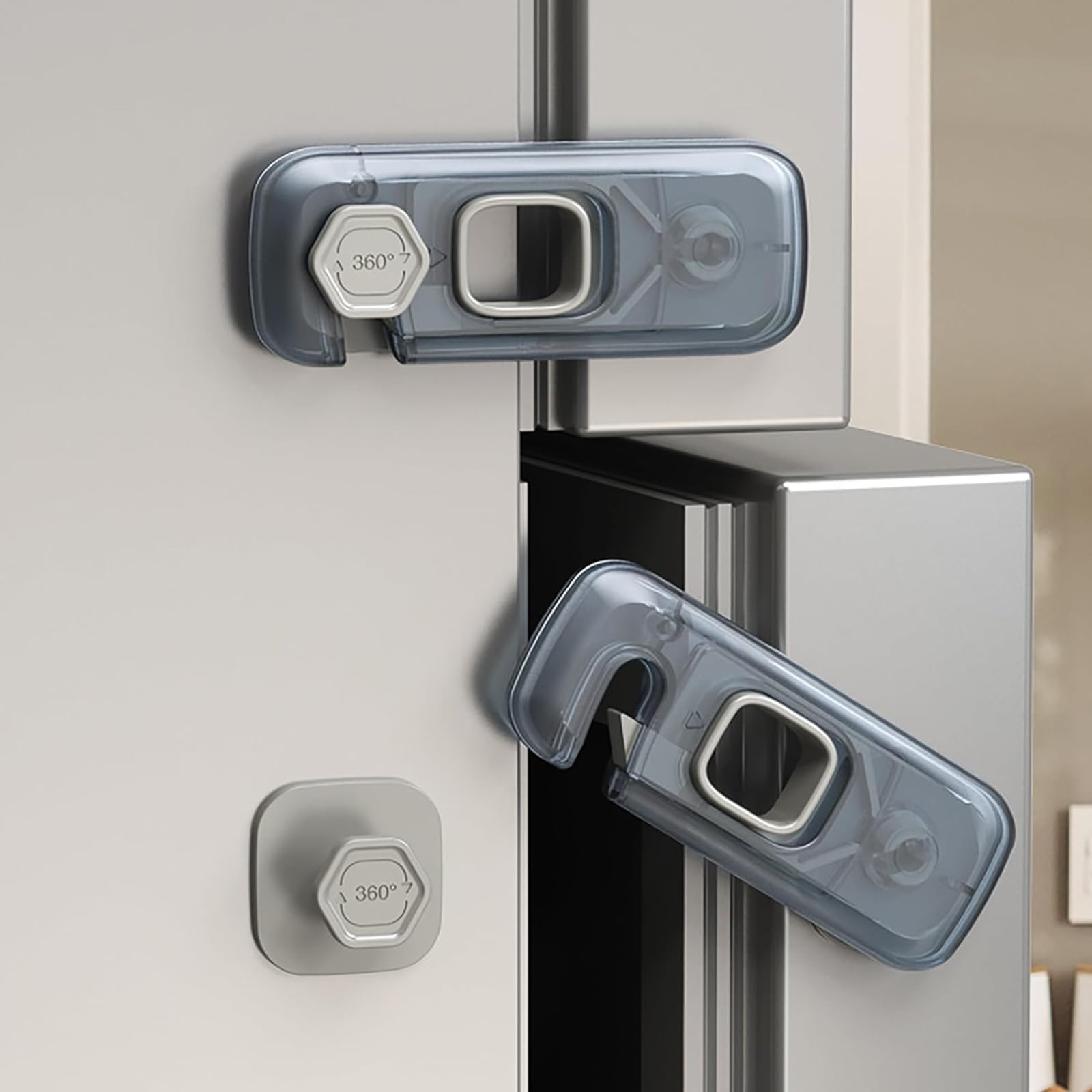 Fridge Lock, Easy To Install Fridge Locks For Children Fridge Locks No Tools Need Or Drill Fridge Child Lock Apply To Max 1 Inch25mm Sealing Strip Grey I911950414