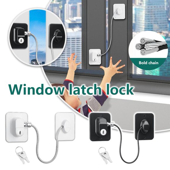 Fridge Lock, Fridge Locks Safety Locks for Refrigerator & Freezer Easy to Install, Key-Operated, Silicone Wire Protection