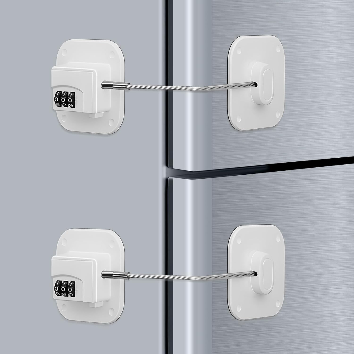 Aenfaiy 2-Pack Fridge Lock For Kids - Child Proof Refrigerator Lock, 3-Digit Combination, No Drill Adhesive Safety Lock - View #5