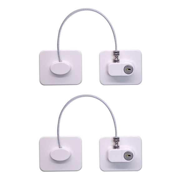 Fridge Lock, Refrigerator Lock with Keys for Fridge, Cabinet Locks, Drawers, Dishwasher, Toilet and Child Proof Safety Cabinet Locks, Adhesive No Drilling, 6 Pcs