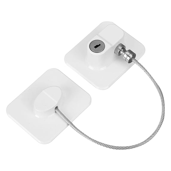 Fridge Lock Refrigerator Lock with Keys,Heavy-Duty Fridge Lock with Adhesive Backing,Cabinet Locks with Keys,Safety Lock for Refrigerator,Cabinet, Drawer, Window,Easy Install, No Tools Needed,White