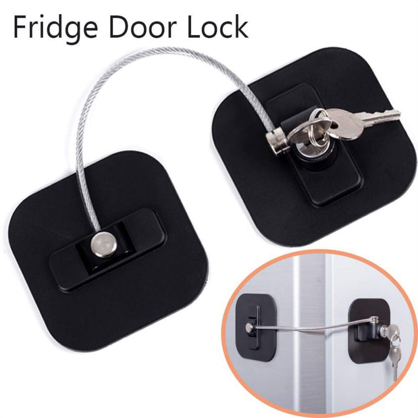 ABS+Steel Wire Refrigerator Window Kids Safety Password Lock Drawer Cabinet Fridge  Door Lock - Black Oval Password Lock