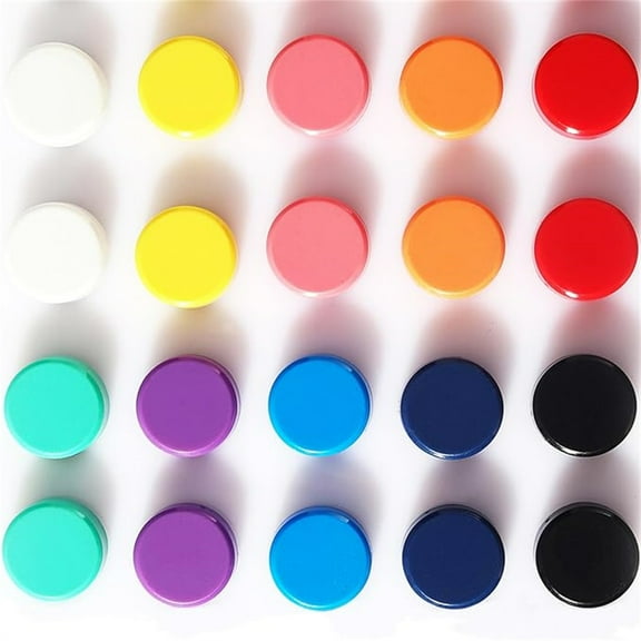 Multicolor Small Magnets, 20 Pack Strong Round Fridge Magnets for Whiteboard, Locker, Map, Office, Kitchen, Classroom, Decorative Refrigerator Magnets