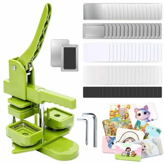 Fridge Magnet Button Maker Machine 60x40mm DIY Square Badge Press Machine with 100pcs Supplies