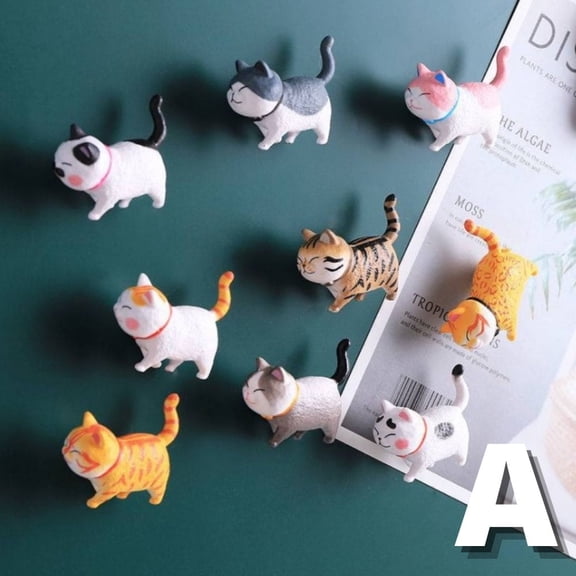 Fridge Magnet Cat Magnet Rack Decorations Office Home Desk, Set of 9, A