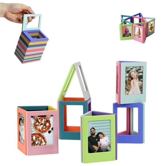 Fridge Magnetic Photo Frame,10pack of Reusbale Picture Frames Set,Multicolor Mini Refrigerator Picture Frame,Fit for Living Rooms,Bedrooms,