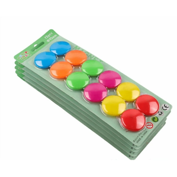 Fridge Magnets, 12Pcs Colorful Strong Small Heavy Duty Magnets, Mini Round Refrigerator Magnets for Whiteboard Kitchen Office, Cute Decorative Magnet, for Locker Classroom Home Organization