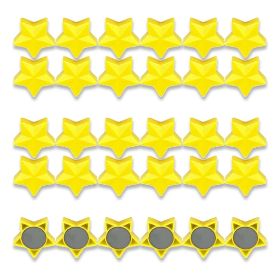Fridge Magnets, 30 Pack Strong Small Whiteboard Magnets for Refrigerator, Heavy Duty Mini Magnets for Kitchen, Office, Classroom, Locker, Decorative Cute Star Shaped Magnets, Yellow