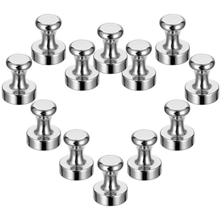 Fridge Magnets Extra Strong, Large Heavy Duty Metal Magnetic Push Pins for  Kitchen Refrigerator Magnetic Board Whiteboard Office 12Pack (15x18mm)