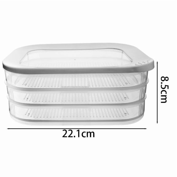 Stackable Fridge Meat Storage Box with Lid, 2-Layer Food Container for Bacon Lunch Meat and Meal Prep