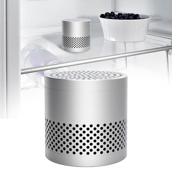 Fridge Odor Eliminator, Catalytic Decomposition Deodorizer for Refrigerator Freezer, Reusable Lifespan, Eliminates Smell Bacteria, Non-Toxic Chemical Free, Silver