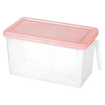 Fridge Organizer,1Pc Refrigerator Organizer Bins,Fridge Organizers and Storage Clear with Handle & Lid,Fruit Containers,Fridge Storage To Keep Fresh for Food, Vegetables,4.55L(Pink,9.84x5.12x5.51")