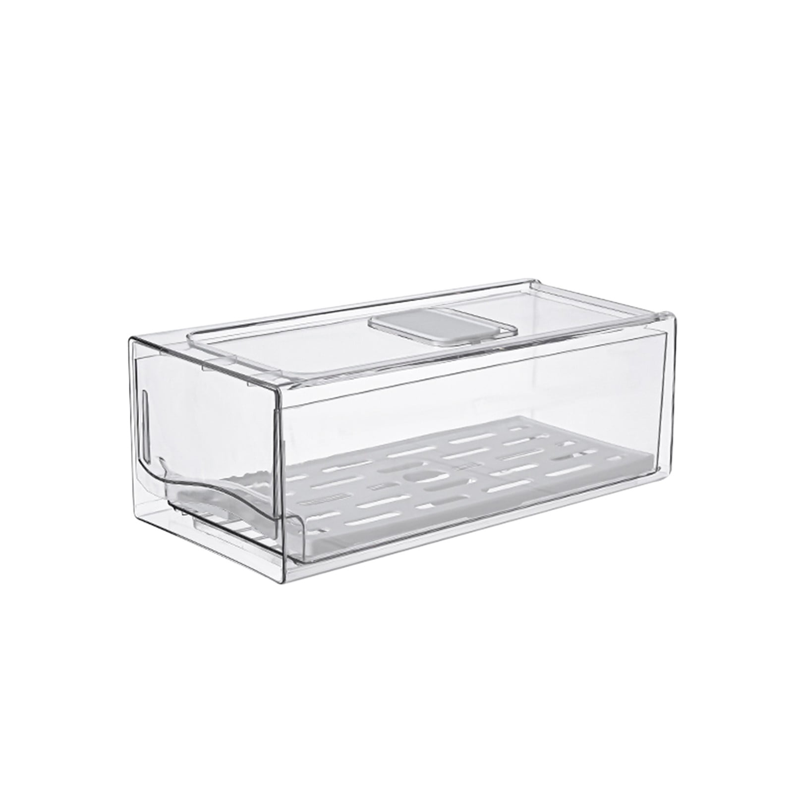 Fridge Organizer Bins With Pull Out Drawer Stackable Refrigerator
