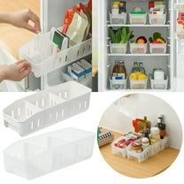 Fridge Organizer TASTAN Refrigerator Divided Storage Box - Modular Stacking Food Organizer with Handles, Bpa-Free Plastic Container, Freezer-Safe Pantry Management System, Refrigerator Bins, Clear
