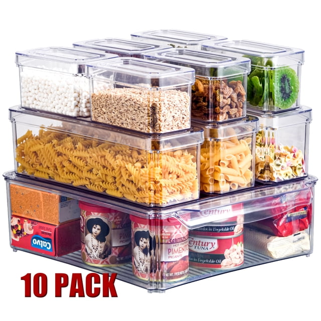 Fridge Organizers and Storage, Refrigerator Organizer with Lids, Clear ...