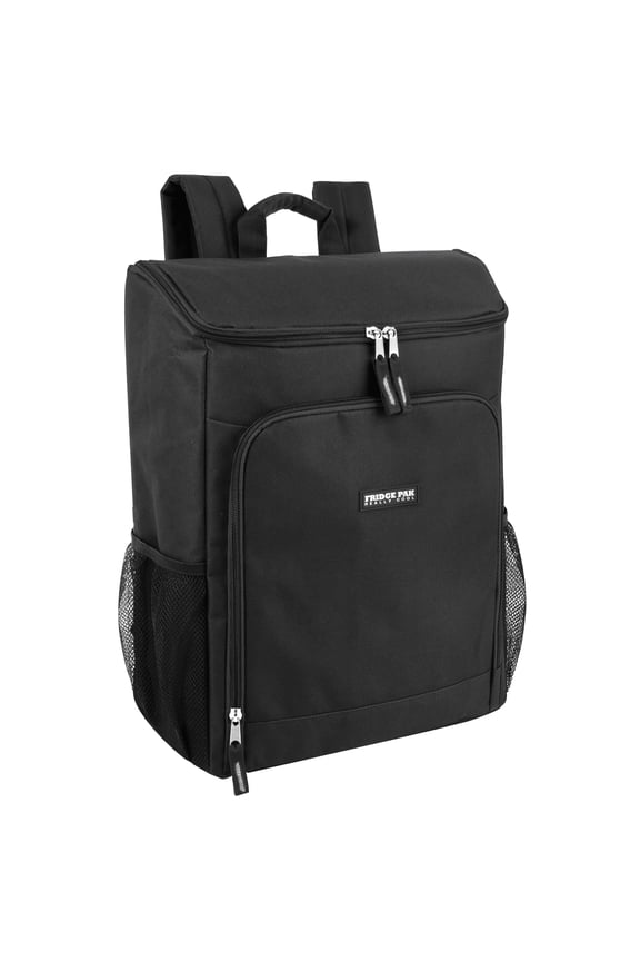 30 Can Insulated Cooler Backpack with Drink Cup Holders, Black