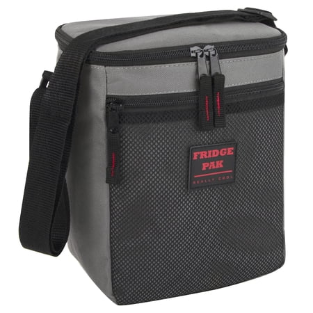 Fridge Pak 6 Can Capacity Insulated Waterproof Leak Proof Cooler Lunch Bag in Gray