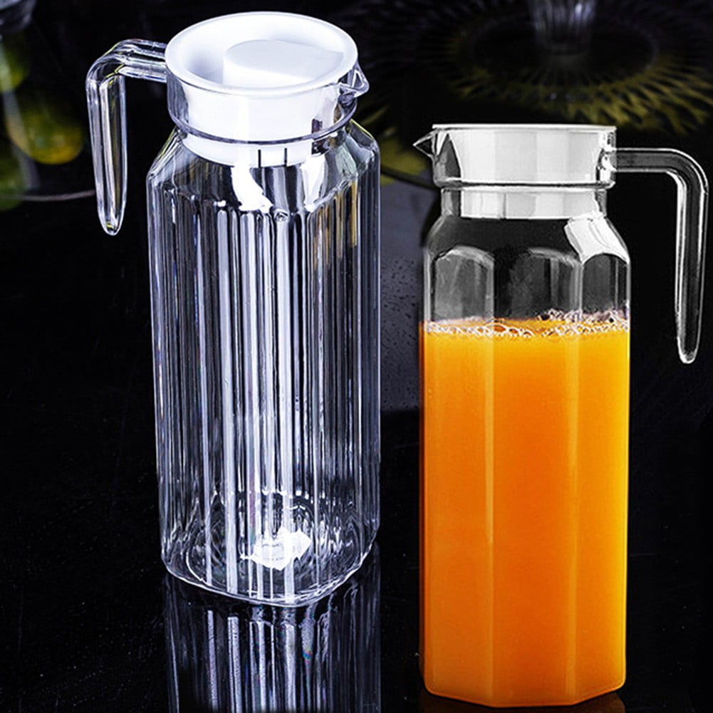 6 Pcs 50 oz Plastic Water Pitcher with Lid Fridge Door Water Jug with  Handle Juice Container Iced Tea Pitcher Airtight Beverage Pitcher with  Spout