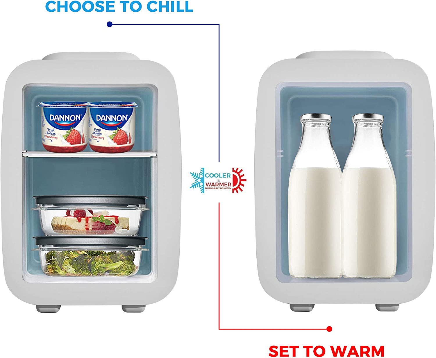 Fridge Portable Thermoelectric 4 Liter Cooler and Warmer for Skincare,  Friendly Beauty Fridge For Foods, Medications, Cosmetics, Breast Milk Home and Travel