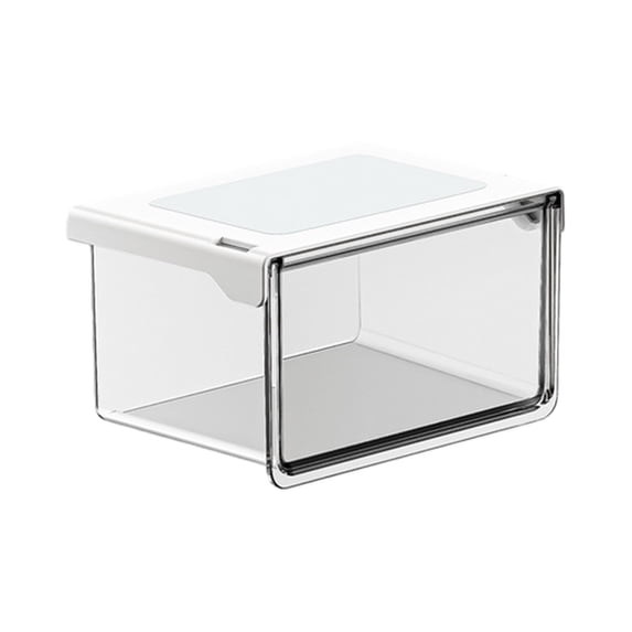 Fridge Under Shelf Drawer, Pull Out Refrigerator Drawer Organizer Fridge Organizer Bins, Fridge Storage Container Holder for Produce, Deli Meat, Cheese, Bacon, Easy to Install, Small Size