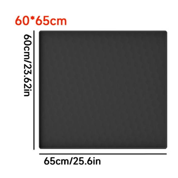 Fridge Silicone Mat with Raised Edge,Under Refrigerator Mat,Protect Carpet 65*60cm Black